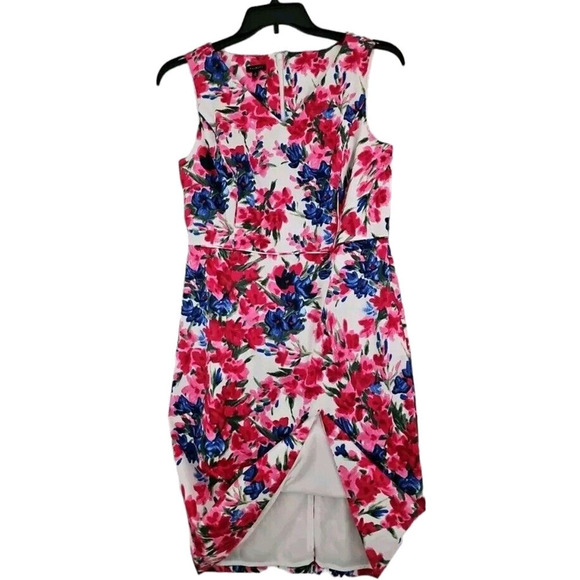 TALBOTS ~Woman Size 8~ White Floral Cotton Dress Fully Lined NWOT. - Picture 5 of 9